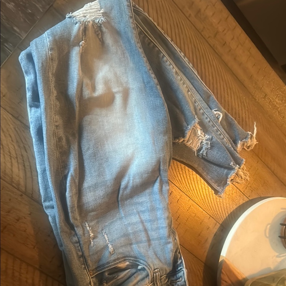 Women's Distressed Blue Jeans